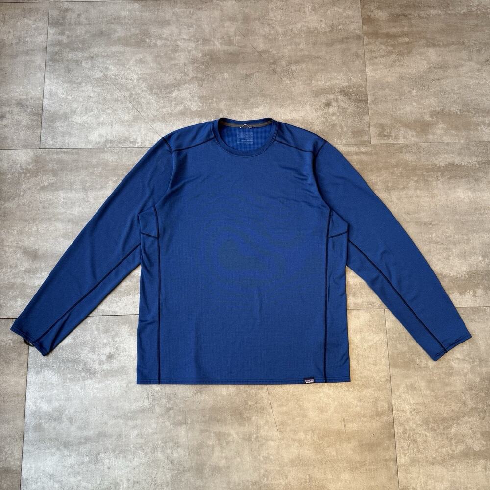 Patagonia Men's Capilene Midweight Base Layer Crewneck Shirt Size L Blue - EUC